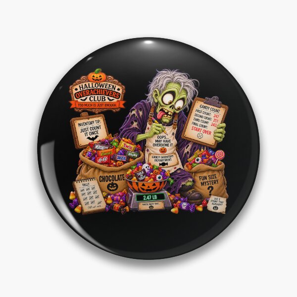 Item preview, ⚡HALLOWEEN OVERACHIEVERS CLUB -  Goolie Ghoul Candy Inventory Department - dark version designed and sold by WheelieGdArt.