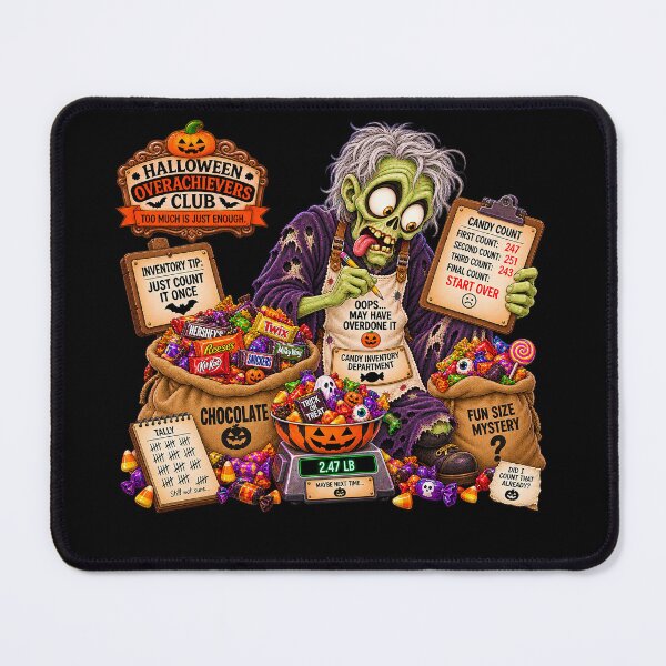 Item preview, ⚡HALLOWEEN OVERACHIEVERS CLUB - Goolie Ghoul Candy Inventory Department - dark version designed and sold by WheelieGdArt.