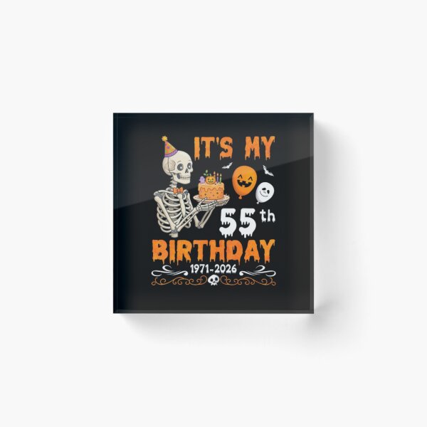 Item preview, Its My 55Th Birthday 1971 2026 Skeleton With Halloween Cake designed and sold by alvablakefg.