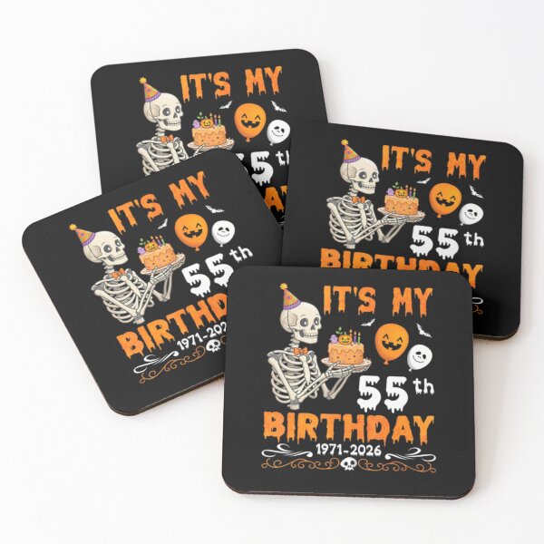 Item preview, Its My 55Th Birthday 1971 2026 Skeleton With Halloween Cake designed and sold by alvablakefg.
