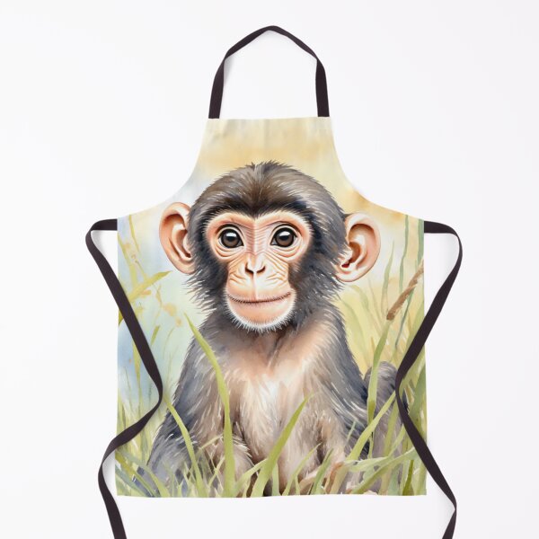 Item preview, Cute Watercolor Baby Chimpanzee in Meadow Grass designed and sold by Hackl20.
