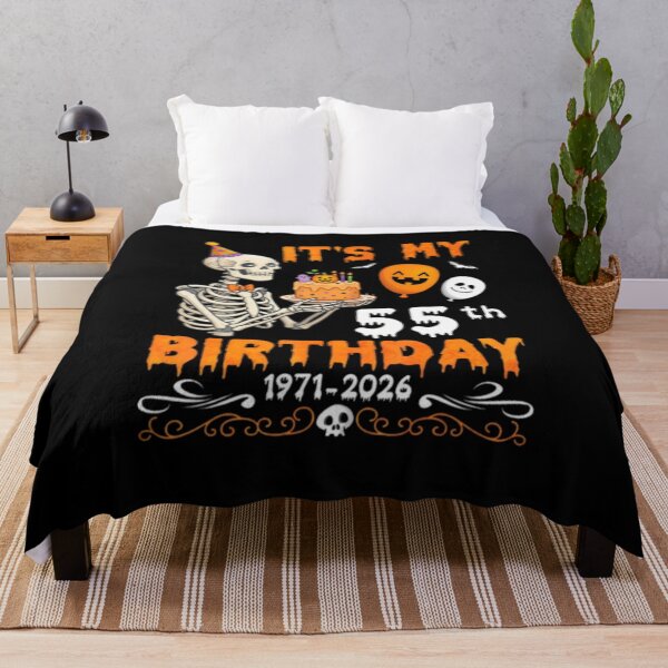 Item preview, Its My 55Th Birthday 1971 2026 Skeleton With Halloween Cake designed and sold by alvablakefg.
