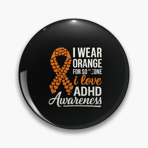 Item preview, I Wear Orange ADHD Awareness Ribbon Hearts Design designed and sold by DariaOltes.