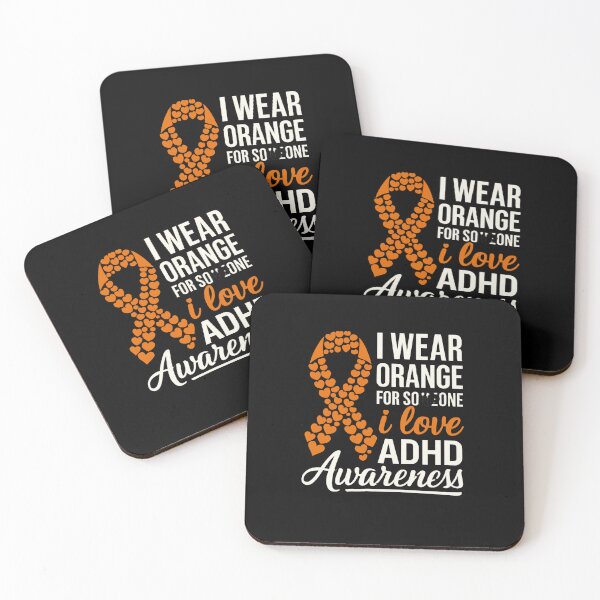 Item preview, I Wear Orange ADHD Awareness Ribbon Hearts Design designed and sold by DariaOltes.