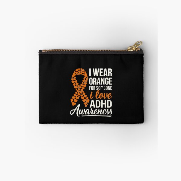 Item preview, I Wear Orange ADHD Awareness Ribbon Hearts Design designed and sold by DariaOltes.