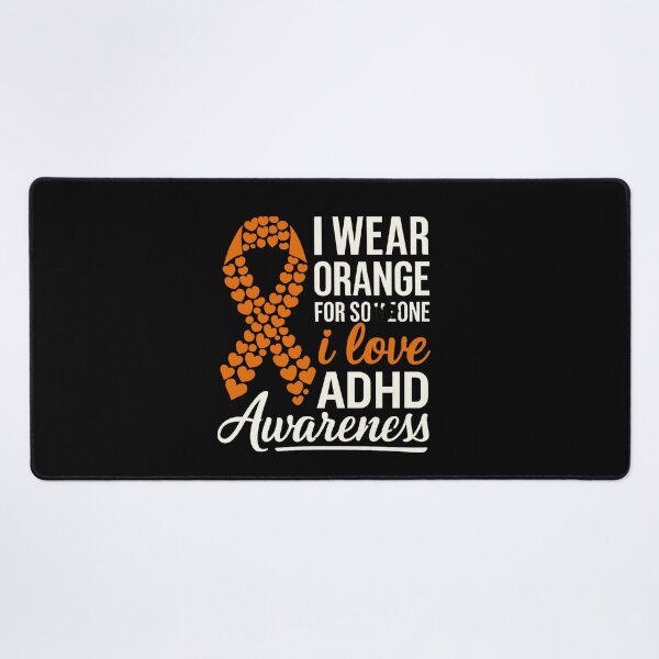 Item preview, I Wear Orange ADHD Awareness Ribbon Hearts Design designed and sold by DariaOltes.
