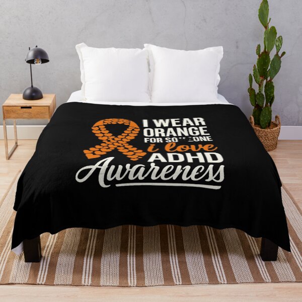 Item preview, I Wear Orange ADHD Awareness Ribbon Hearts Design designed and sold by DariaOltes.