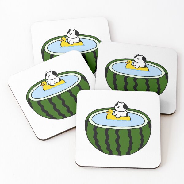 Item preview, a Cat in a watermelon pool designed and sold by superbaechoo.