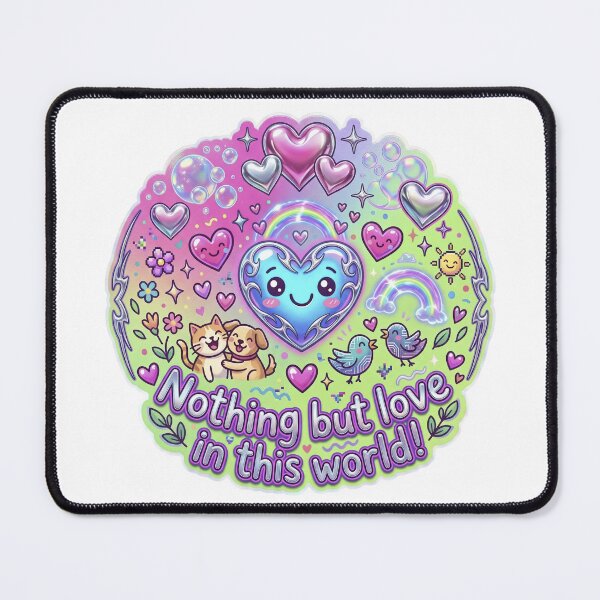 Item preview, Nothing But Love in This World Cute Kawaii Hearts Rainbow Living Things Couple designed and sold by LOVEARTDESIGN.