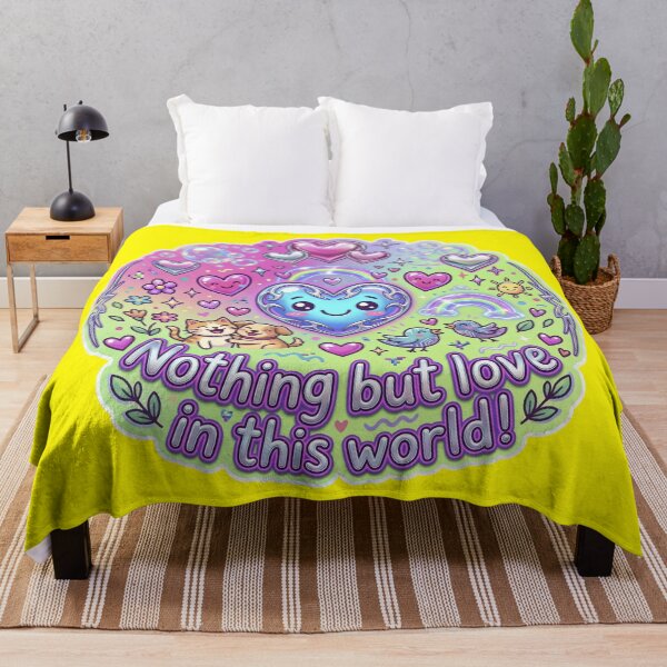 Item preview, Nothing But Love in This World Cute Kawaii Hearts Rainbow Living Things Couple designed and sold by LOVEARTDESIGN.
