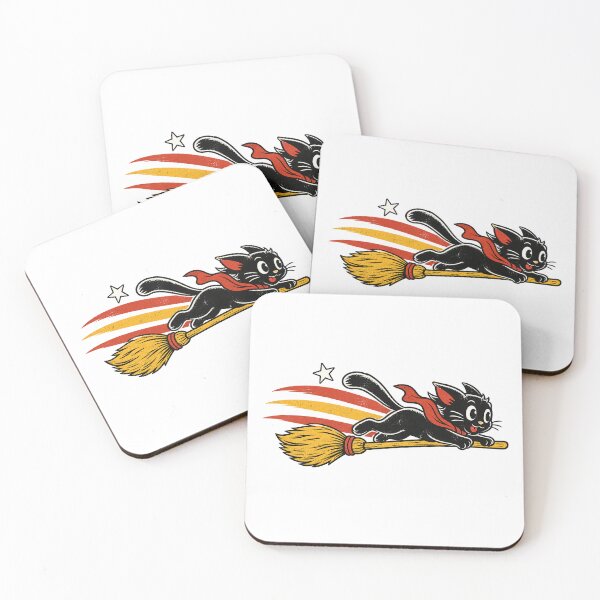 Item preview, Halloween Black Cat Speeding on a Broom designed and sold by StudioSand.