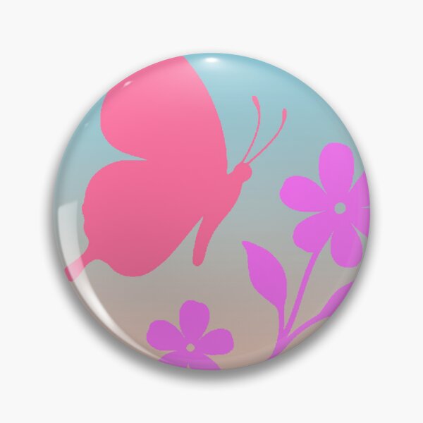 Item preview, Pink Butterfly with Violet Flowers - Spring Design Aesthetic Coquette designed and sold by AstronautMerch.