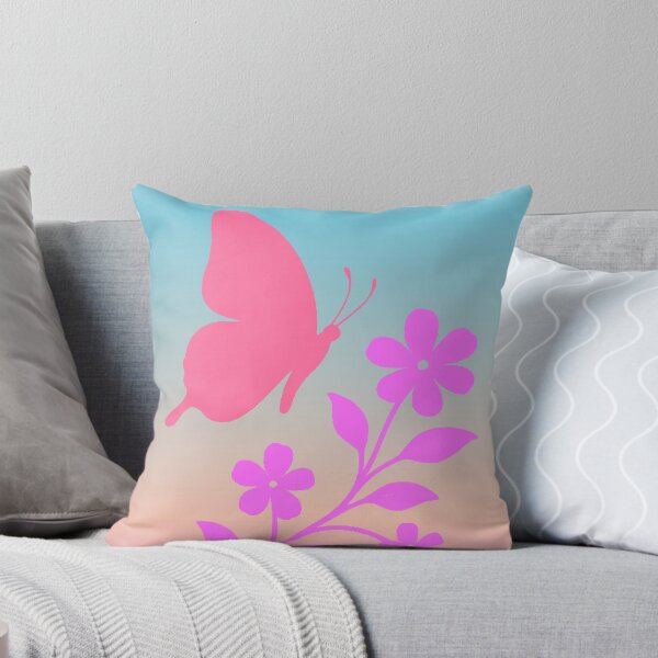 Item preview, Pink Butterfly with Violet Flowers - Spring Design Aesthetic Coquette designed and sold by AstronautMerch.