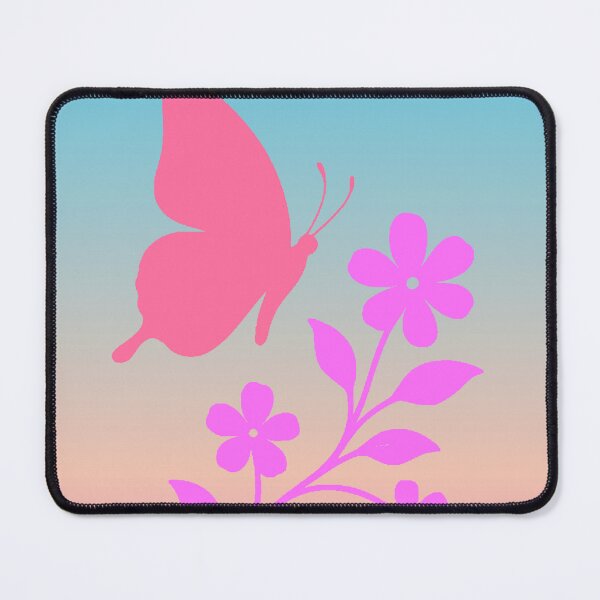 Item preview, Pink Butterfly with Violet Flowers - Spring Design Aesthetic Coquette designed and sold by AstronautMerch.