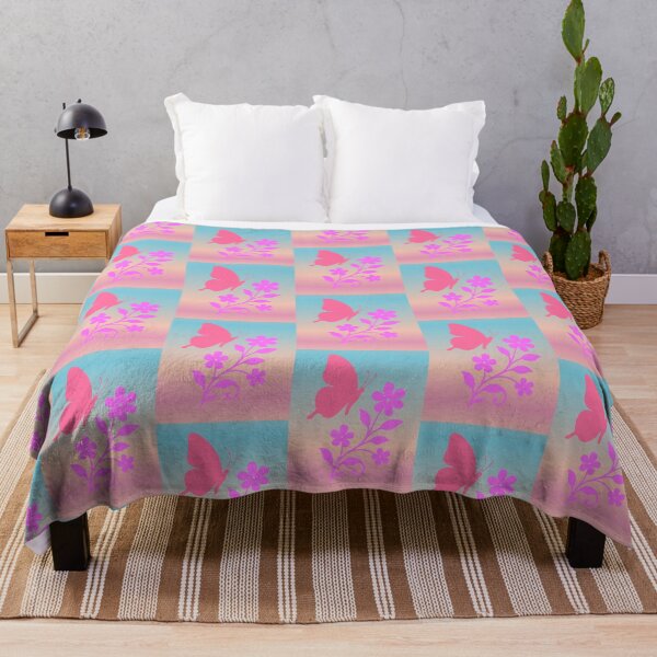 Item preview, Pink Butterfly with Violet Flowers - Spring Design Aesthetic Coquette designed and sold by AstronautMerch.