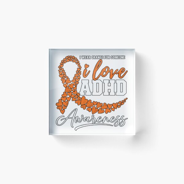 Item preview, I Love ADHD Awareness Orange Ribbon Hearts Design designed and sold by DariaOltes.