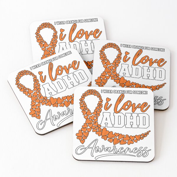 Item preview, I Love ADHD Awareness Orange Ribbon Hearts Design designed and sold by DariaOltes.
