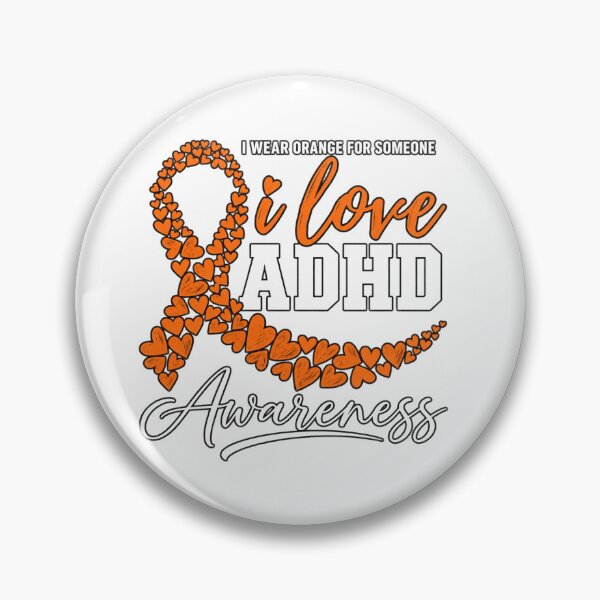 Item preview, I Love ADHD Awareness Orange Ribbon Hearts Design designed and sold by DariaOltes.