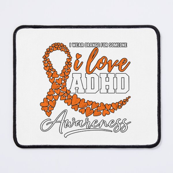 Item preview, I Love ADHD Awareness Orange Ribbon Hearts Design designed and sold by DariaOltes.