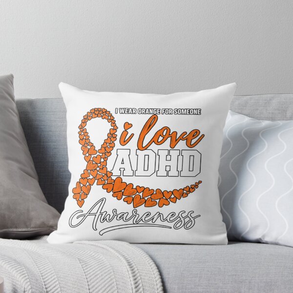 Item preview, I Love ADHD Awareness Orange Ribbon Hearts Design designed and sold by DariaOltes.