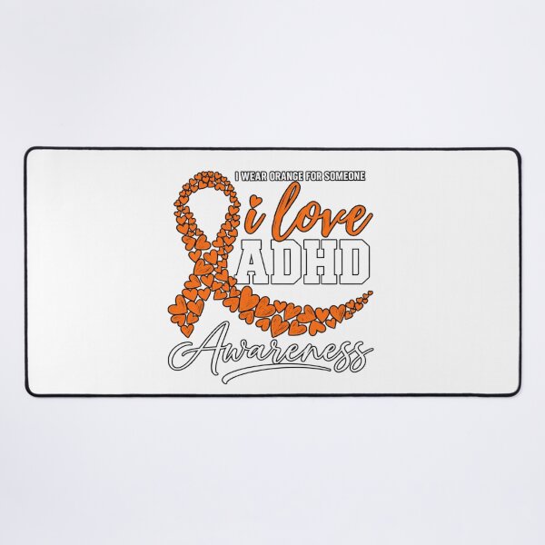 Item preview, I Love ADHD Awareness Orange Ribbon Hearts Design designed and sold by DariaOltes.