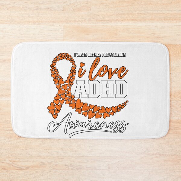 Item preview, I Love ADHD Awareness Orange Ribbon Hearts Design designed and sold by DariaOltes.