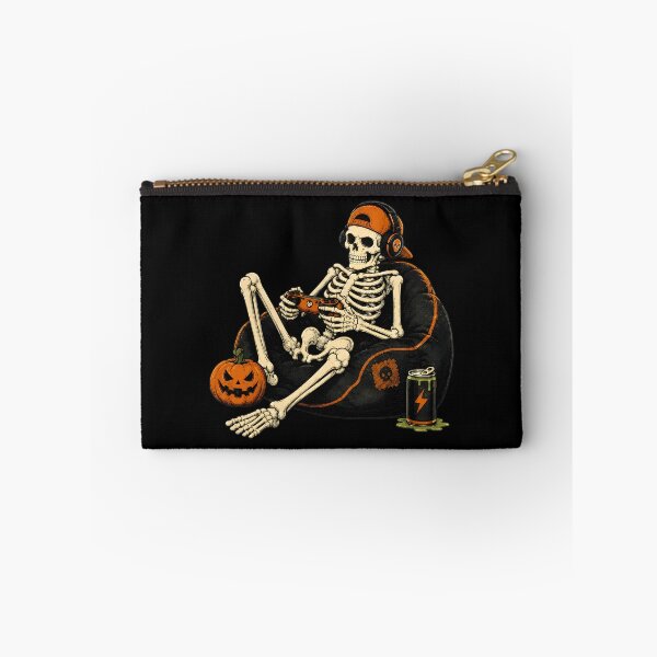 Item preview, Skeleton Gamer Beanbag Pumpkin Energy Drink Art designed and sold by OlyvieArt.