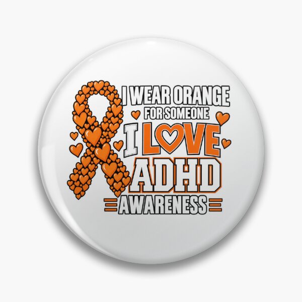 Item preview, I Wear Orange ADHD Awareness Heart Ribbon Design designed and sold by DariaOltes.