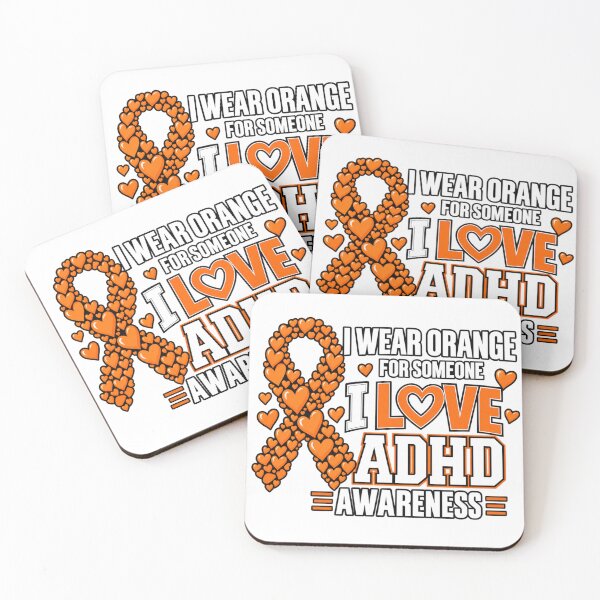 Item preview, I Wear Orange ADHD Awareness Heart Ribbon Design designed and sold by DariaOltes.