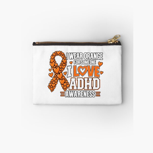 Item preview, I Wear Orange ADHD Awareness Heart Ribbon Design designed and sold by DariaOltes.