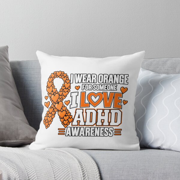 Item preview, I Wear Orange ADHD Awareness Heart Ribbon Design designed and sold by DariaOltes.