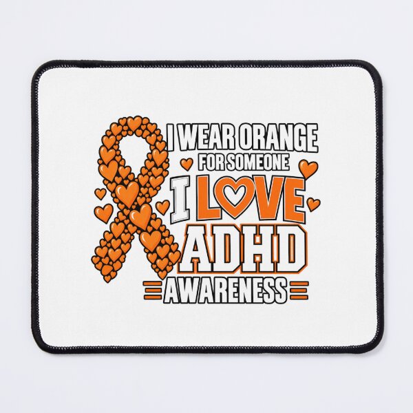 Item preview, I Wear Orange ADHD Awareness Heart Ribbon Design designed and sold by DariaOltes.