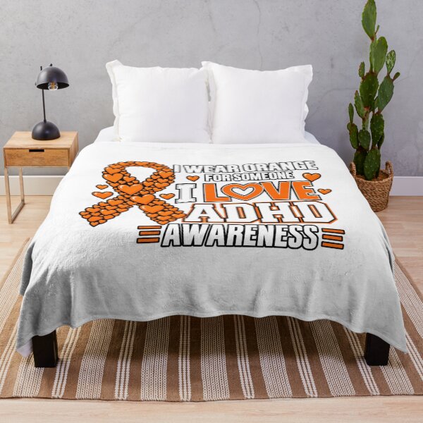 Item preview, I Wear Orange ADHD Awareness Heart Ribbon Design designed and sold by DariaOltes.