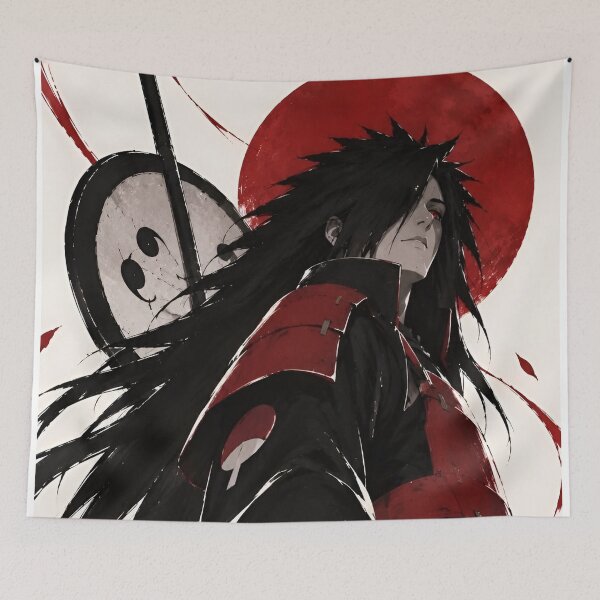 Item preview, Crimson Moon Samurai – Dark Red and Black Warrior Japanese Ink Art designed and sold by Dyan4.