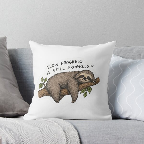 Item preview, Slow Progress Is Still Progress Sticker – Sleepy Sloth designed and sold by posteratorshop.