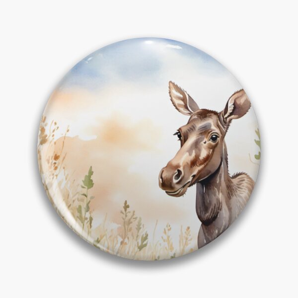 Item preview, Cute Watercolor Moose Calf in Meadow Grass designed and sold by Hackl20.