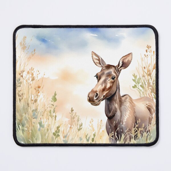 Item preview, Cute Watercolor Moose Calf in Meadow Grass designed and sold by Hackl20.