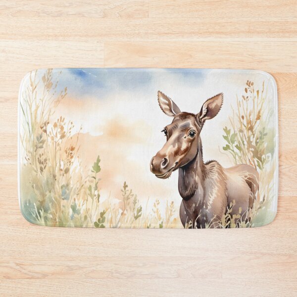 Item preview, Cute Watercolor Moose Calf in Meadow Grass designed and sold by Hackl20.
