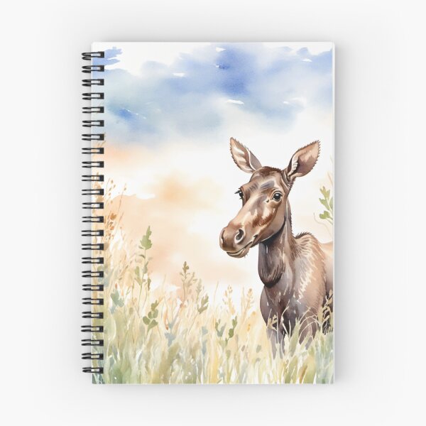 Item preview, Cute Watercolor Moose Calf in Meadow Grass designed and sold by Hackl20.