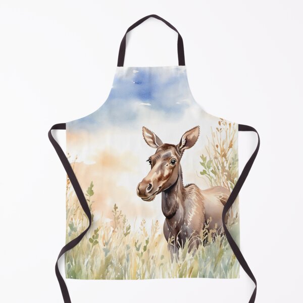 Item preview, Cute Watercolor Moose Calf in Meadow Grass designed and sold by Hackl20.