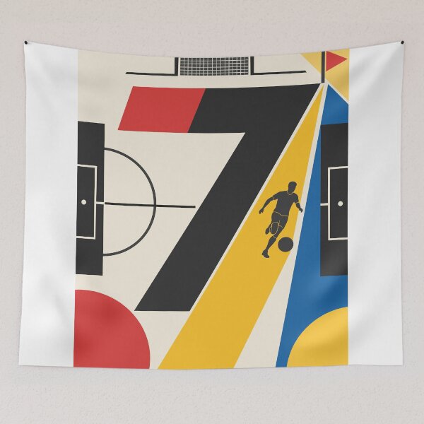 Item preview, The Number Seven Football Print, Bauhaus Soccer Print, Number 7 Football Art, Winger Soccer Decor, Geometric Sports Poster, Football Gift designed and sold by Studio pod Burom.