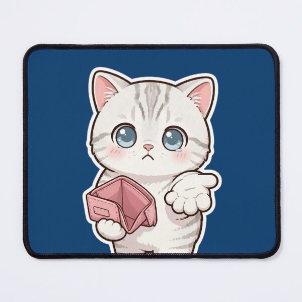 Item preview, Sad Broke Cat with Empty Wallet - Cute Funny Meme designed and sold by PetalsPaws.