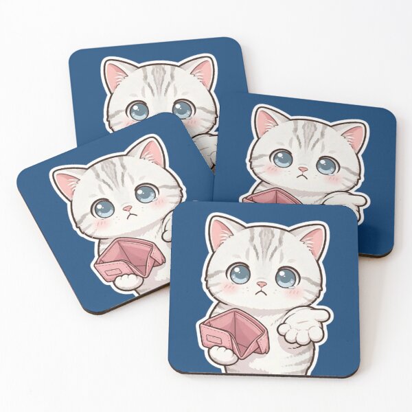 Item preview, Sad Broke Cat with Empty Wallet - Cute Funny Meme designed and sold by PetalsPaws.