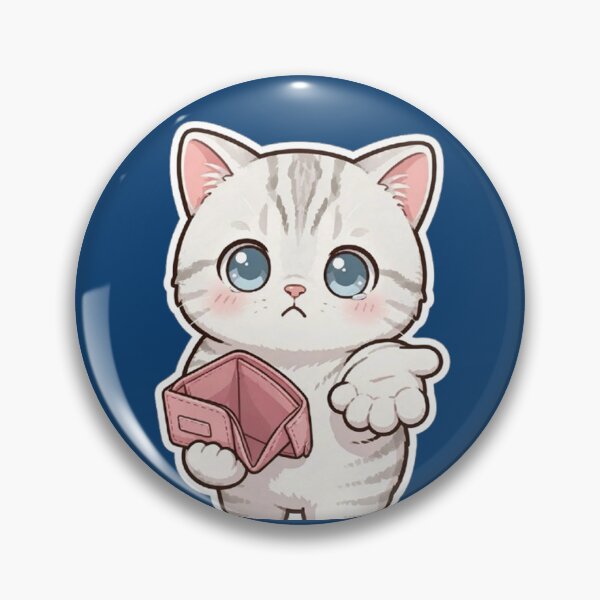 Item preview, Sad Broke Cat with Empty Wallet - Cute Funny Meme designed and sold by PetalsPaws.