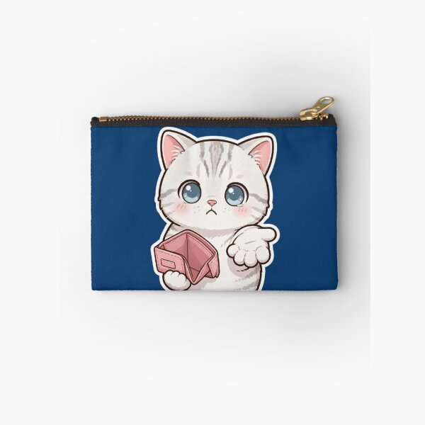 Item preview, Sad Broke Cat with Empty Wallet - Cute Funny Meme designed and sold by PetalsPaws.