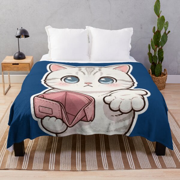 Item preview, Sad Broke Cat with Empty Wallet - Cute Funny Meme designed and sold by PetalsPaws.