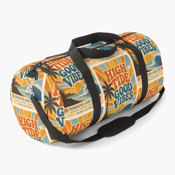 Item preview, High Tide Good Vibes Retro 70s Surf Poster Art Print Tee Sticker Beach Summer Gift designed and sold by sharifex.