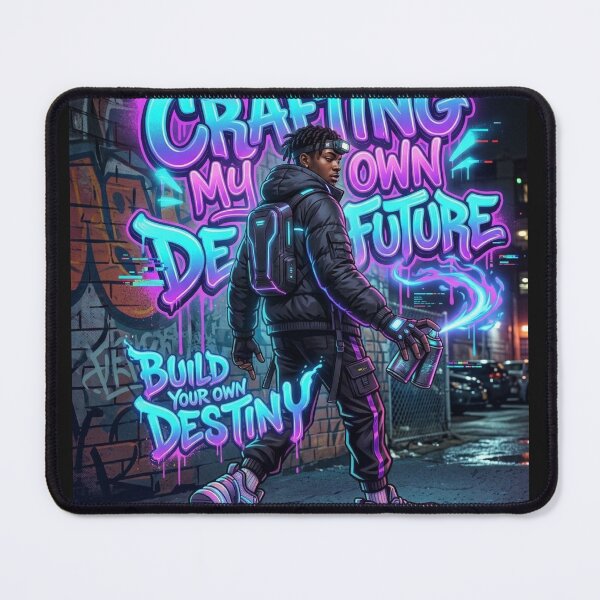 Item preview, Master Of My Fate - Original Neon Cyberpunk Techwear Graphic designed and sold by Noah-Gallery.