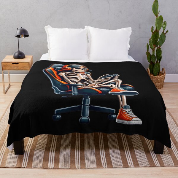 Item preview, Skeleton Gamer in Chair with Controller designed and sold by OlyvieArt.