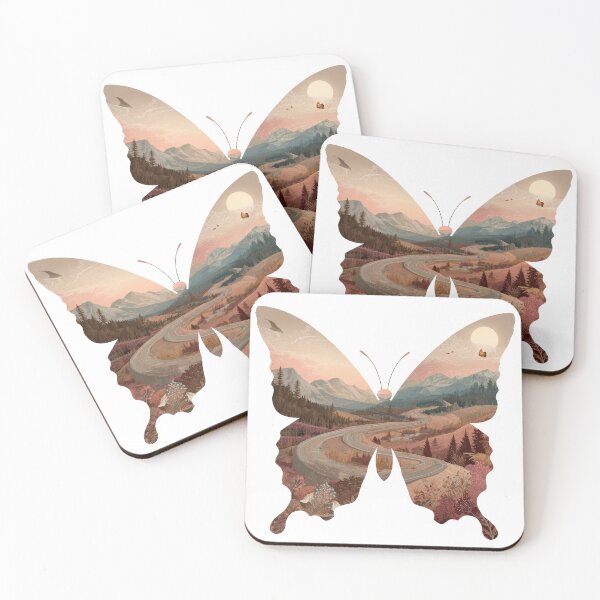 Item preview, Sunset Mountain Road Butterfly – Wanderlust Nature Art designed and sold by ArtFairy38.